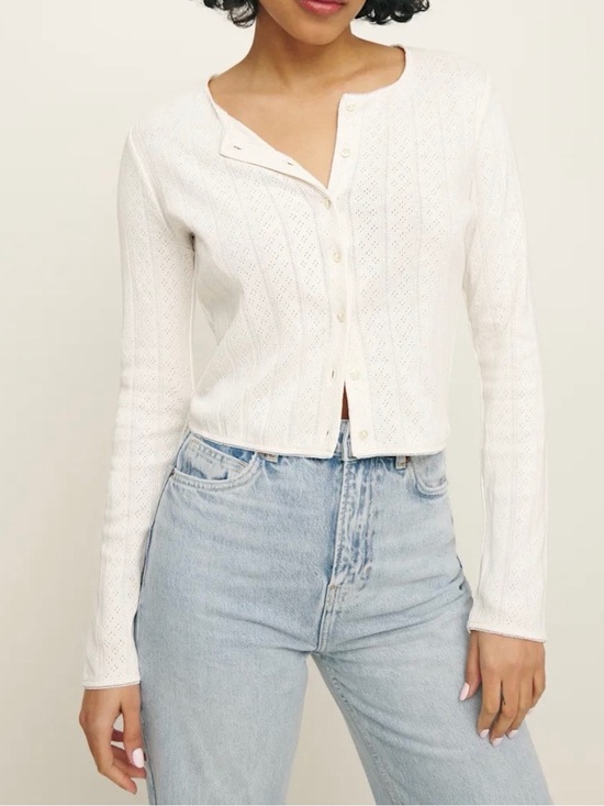 Reformation Tops - Reformation Ari Pointelle Knit Cardigan XS